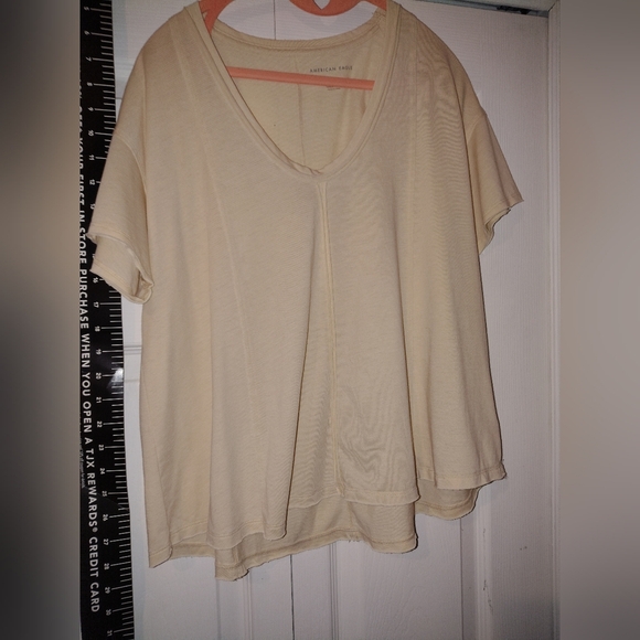 Women's Cream V-Neck Top Cropped Top - Picture 10 of 14
